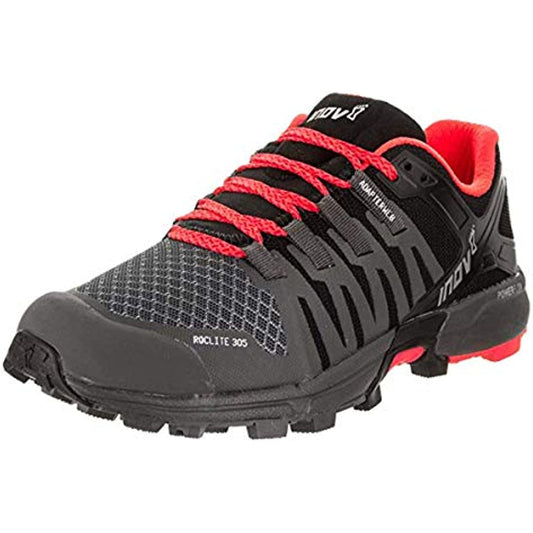 Inov8 Women's Roclite 305 Trail Running Shoes Grey/Black/Coral W5.5